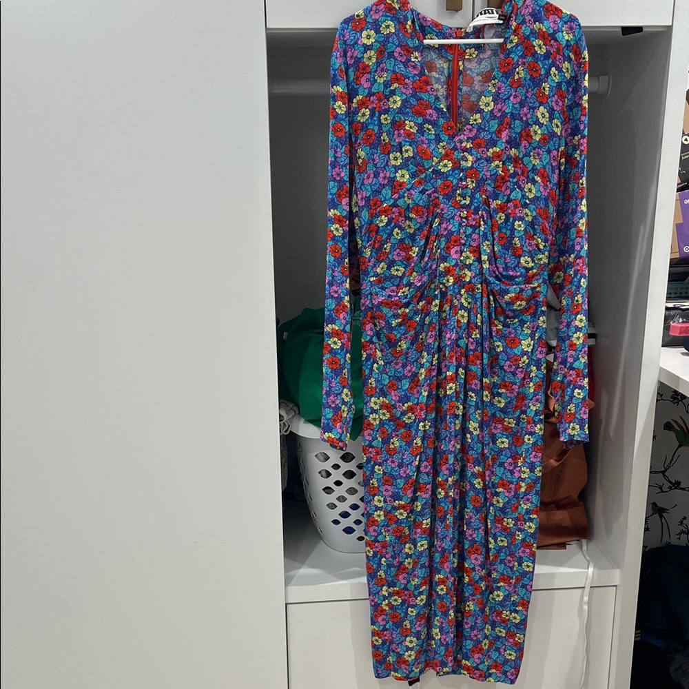 Vibrant Floral Long Sleeve Dress